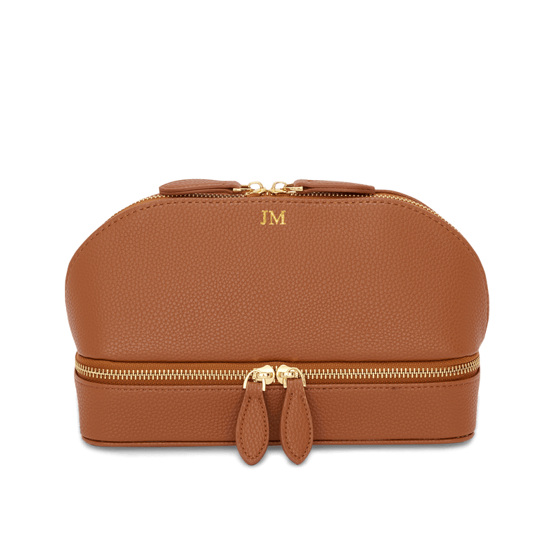 Lily & Bean Leather Travel Shell Style Bag Tan