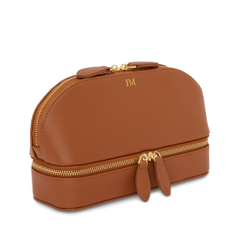 Lily & Bean Leather Travel Shell Style Bag Tan