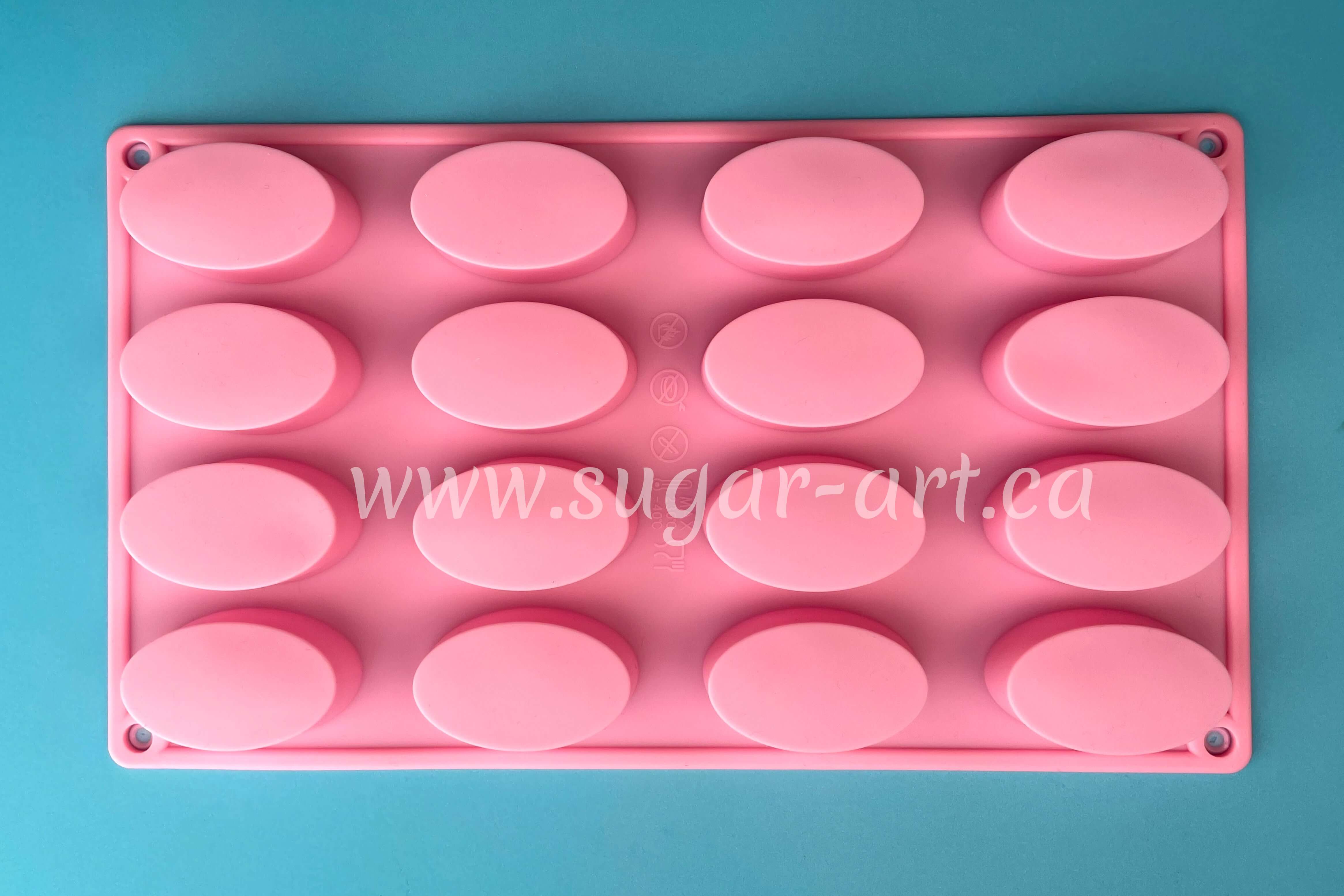 Oval Candy Silicone Mold - 16 Cavity 2.1 x 1.2 (5.5cm x 3.1cm) each -  BSUPP028