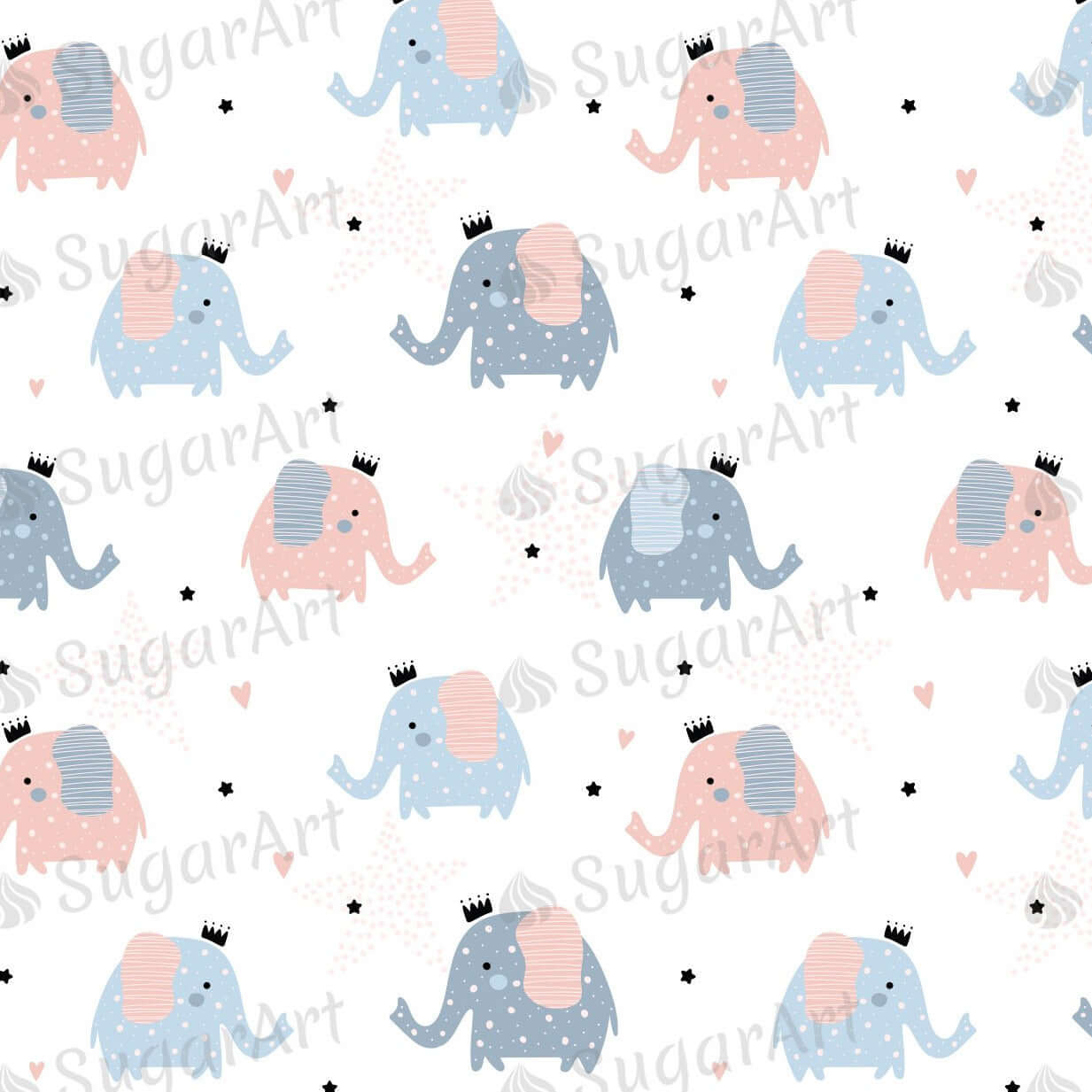 Cute Elephants Background - Icing - ISA096 – Sugar Art