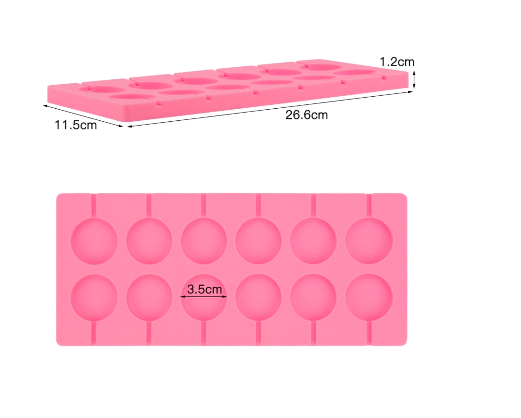 Small Round Cavity Silicone Mold for Lollipops - 12 Cavity 1.1 (2.8cm