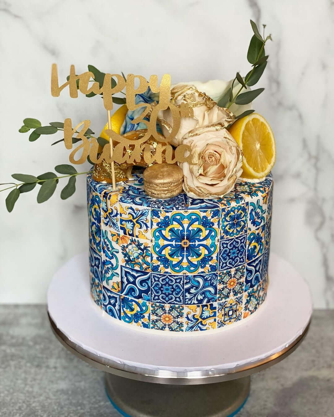 Mediterranean tile design cake wrap