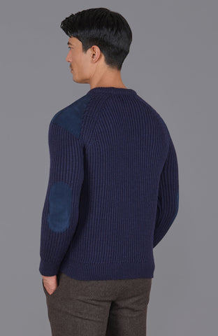 navy mens wool shooting jumper