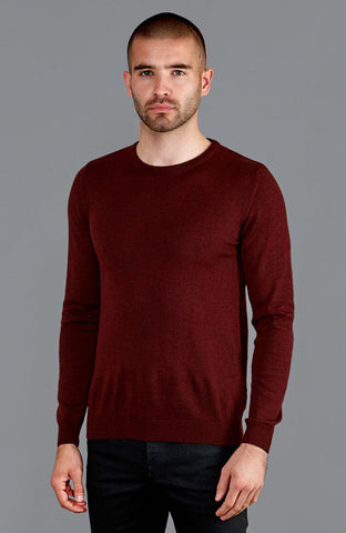 mens merino wool red jumper