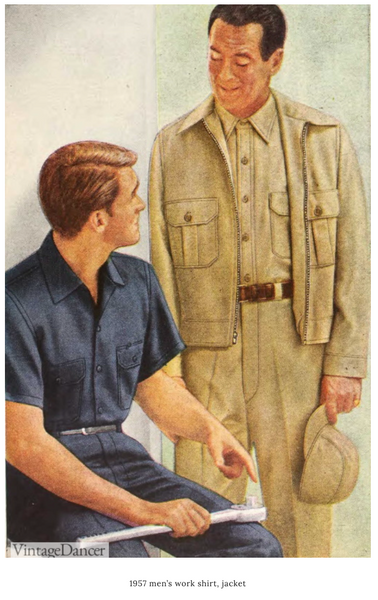 mens work shirt 1940s period style