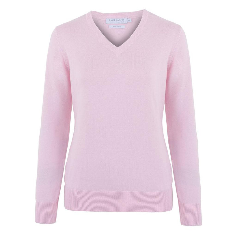 Womens Pure Cotton V-Neck Jumper – Paul 