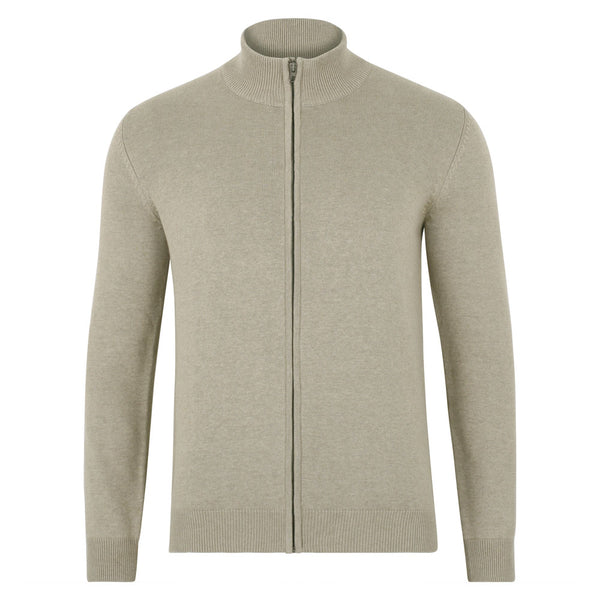 mens zipped cotton jumper