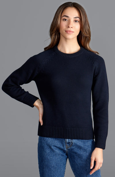 navy round neck jumper womens