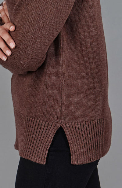 brown womens high neck sweater