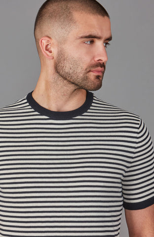 men navy breton stripe t-shirt