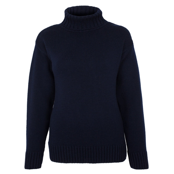 Womens 100% Chunky Merino Wool Submariner Roll Neck Jumper – Paul James ...