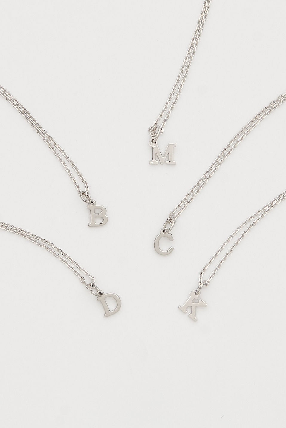 Dainty love initial Silver