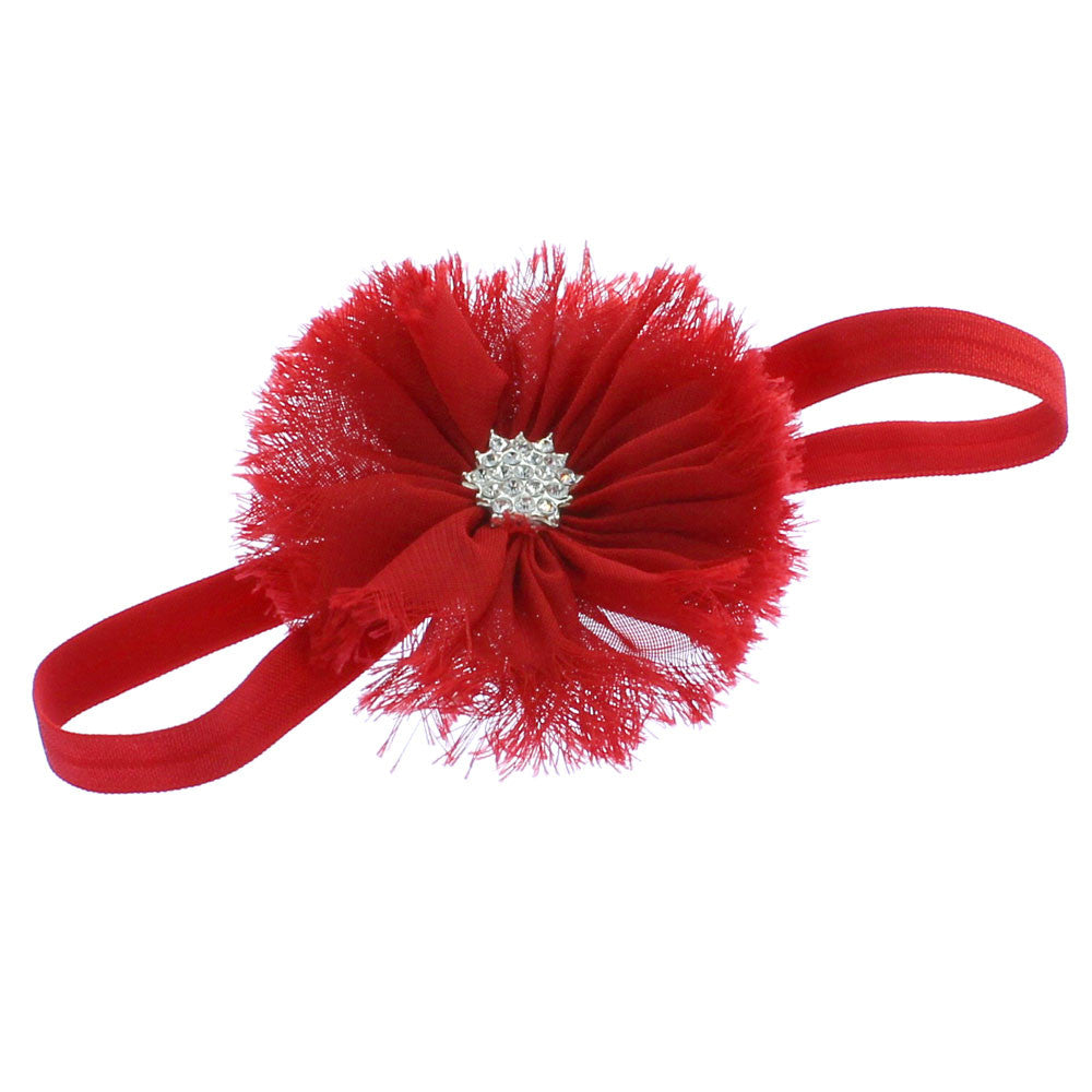 red flower headband