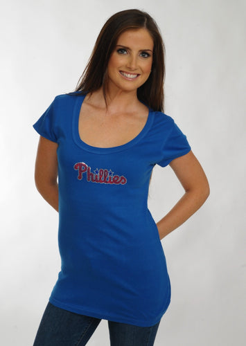 Philadelphia Phillies VNeck Sequins Top Red for Women (Free