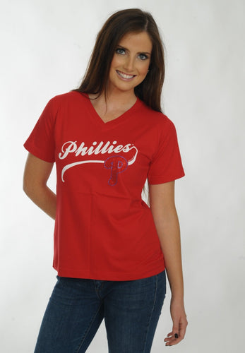 Philadelphia Phillies VNeck Sequins Top Red for Women (Free Shipping) – The  Pink Firefly