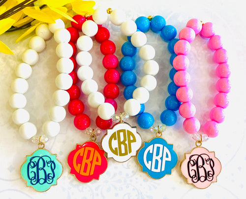 Monogrammed Quatrefoil Bracelet