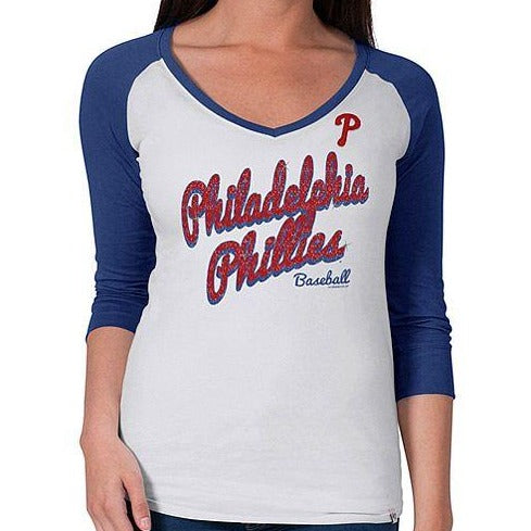 Philadelphia Phillies Scrum Tee for Women in Navy (Size Small Only)