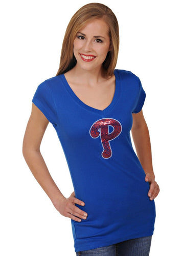 Philadelphia Phillies Scoop Neck Bling Top Royal Blue for Women (Free – The  Pink Firefly