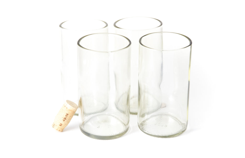 Clear Flat Bottom 16oz Recycled Wine Bottle Glasses Wine Punts 