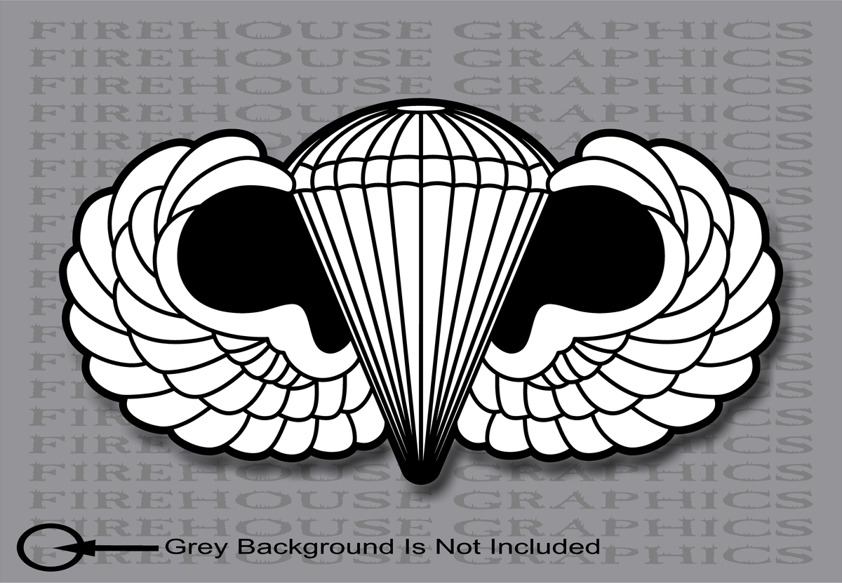NonReflective or Reflective Airborne Division Parachutist Silver Jump
