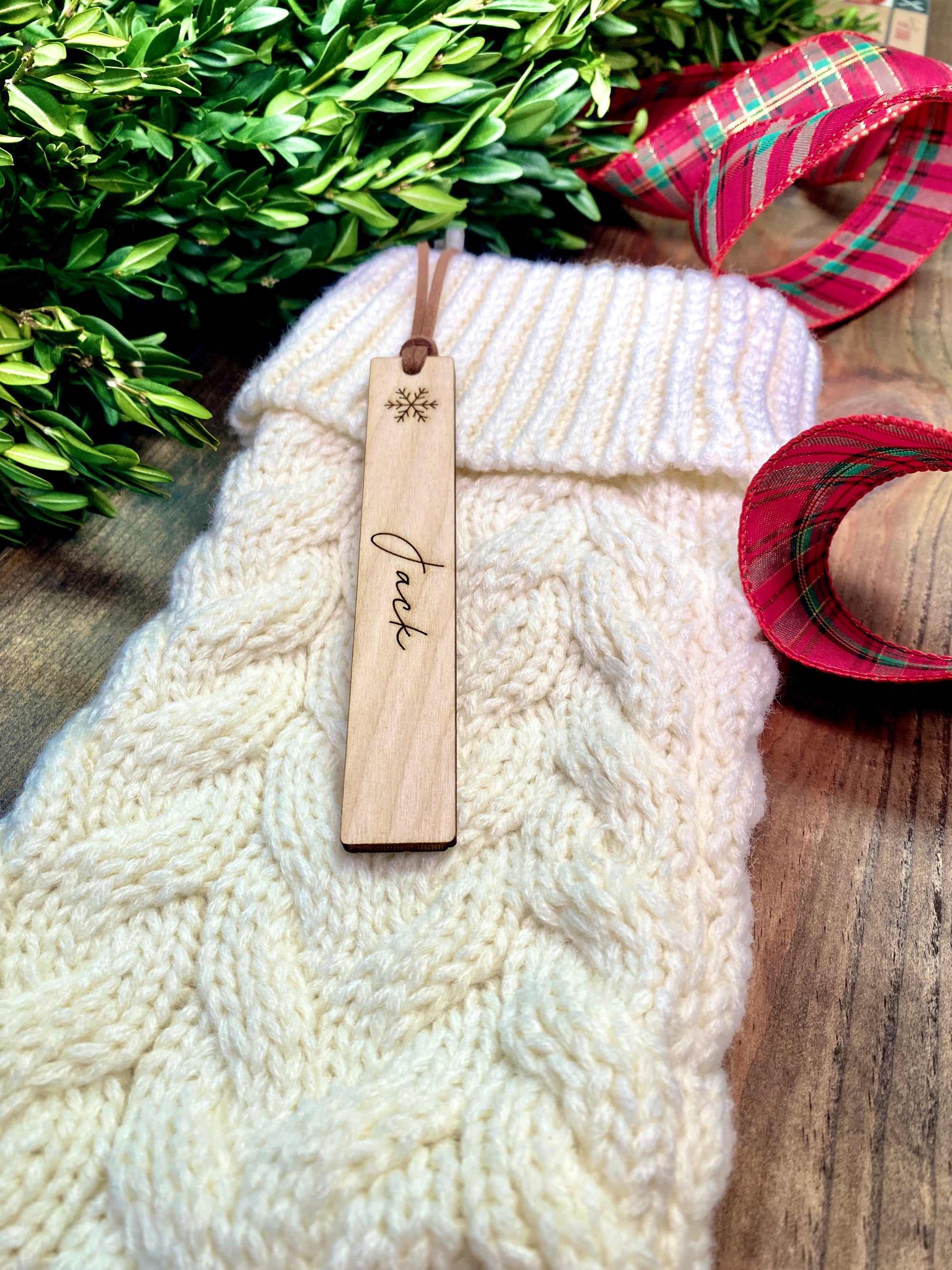 Personalized Wooden Stocking Tag – The Sun Is Up Boutique