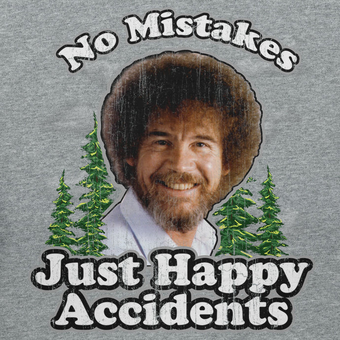 Bob Ross No Mistakes Just Happy Accidents Graphic T Shirt Teelocity