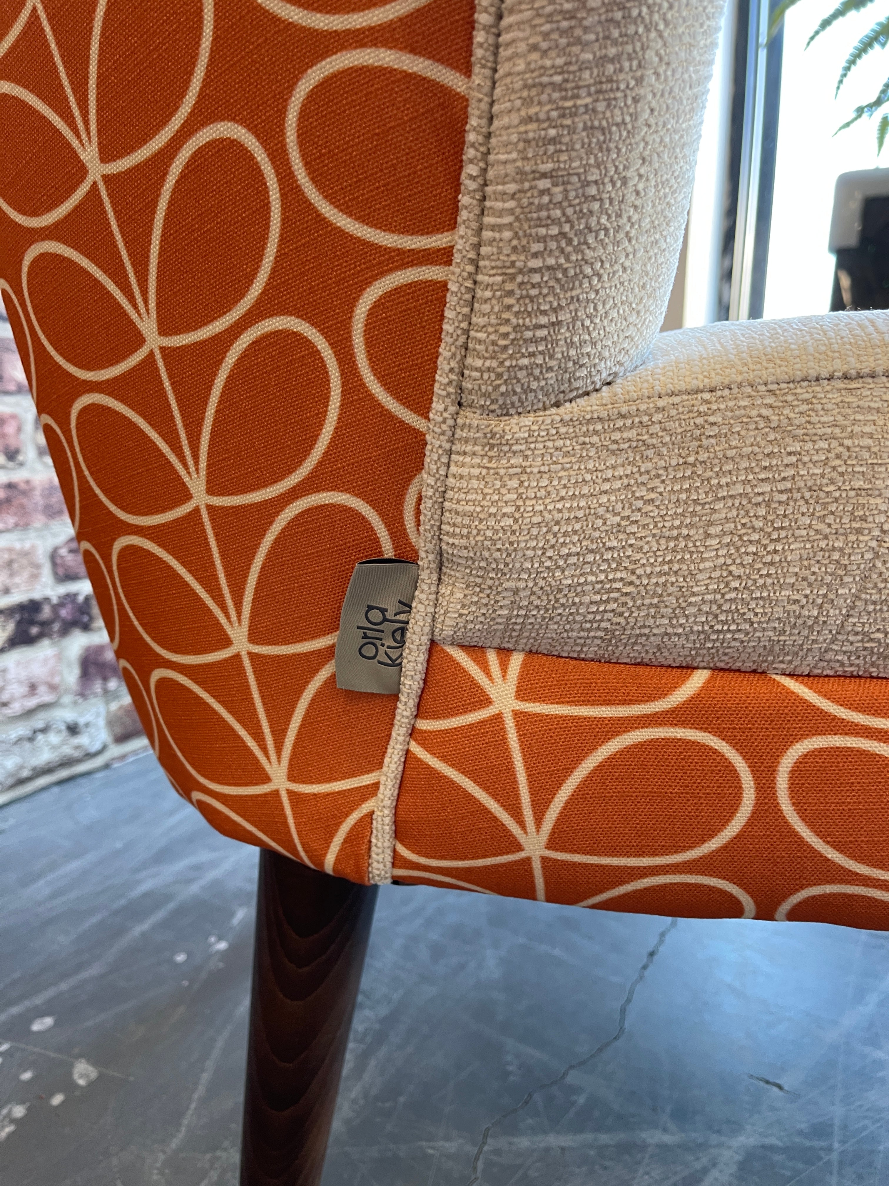 orange pattern chair