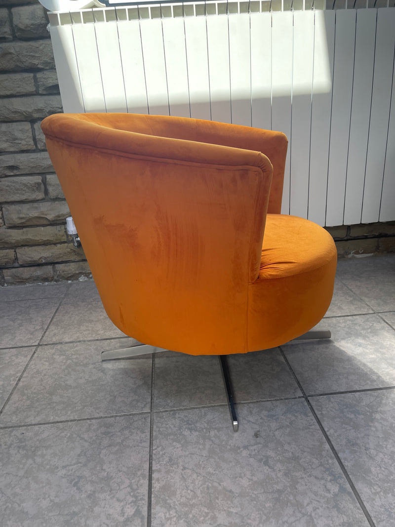 mid century modern chair orange