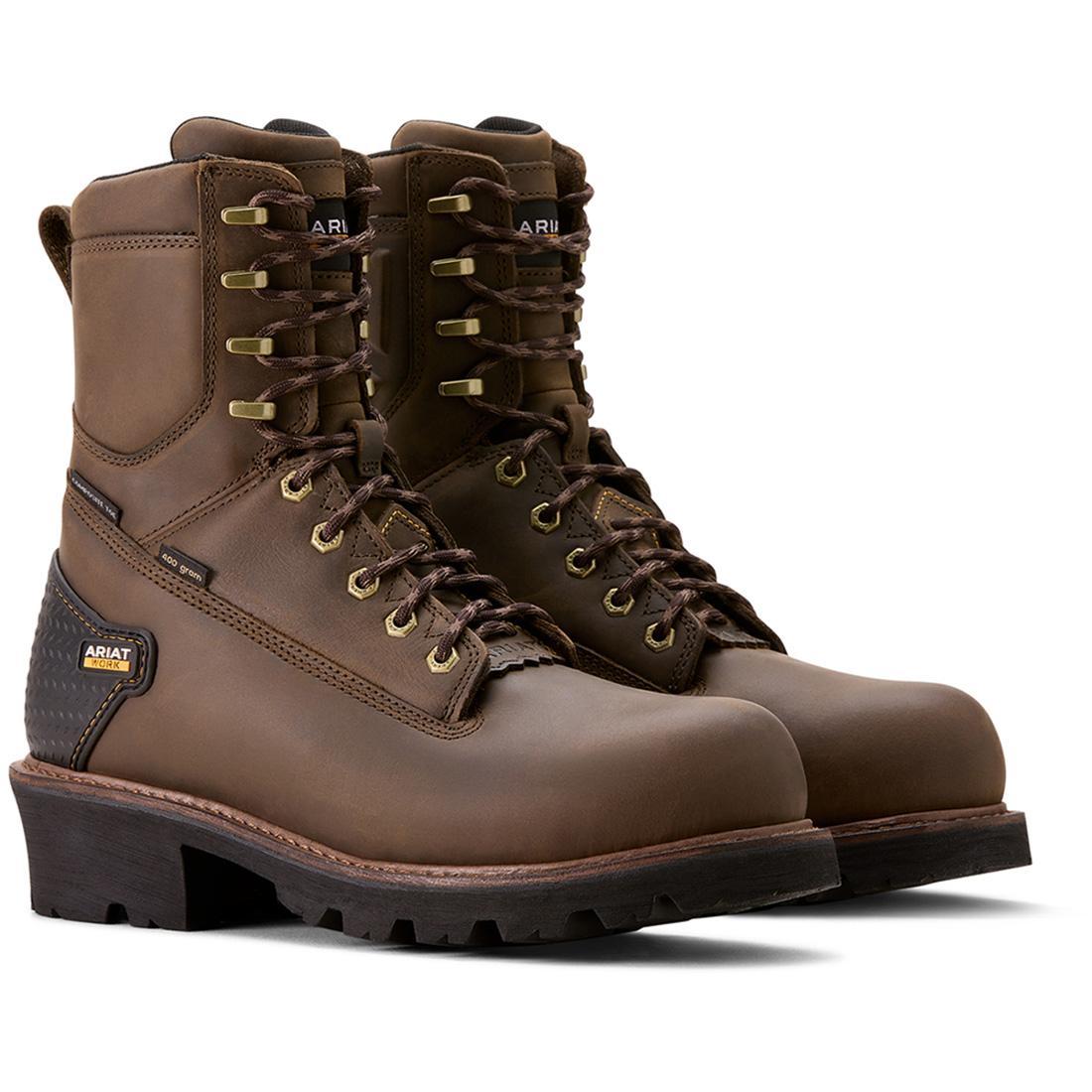 Powerline 8 inch Composite-Toe Waterproof 400g Work Boot Oily Distressed Brown