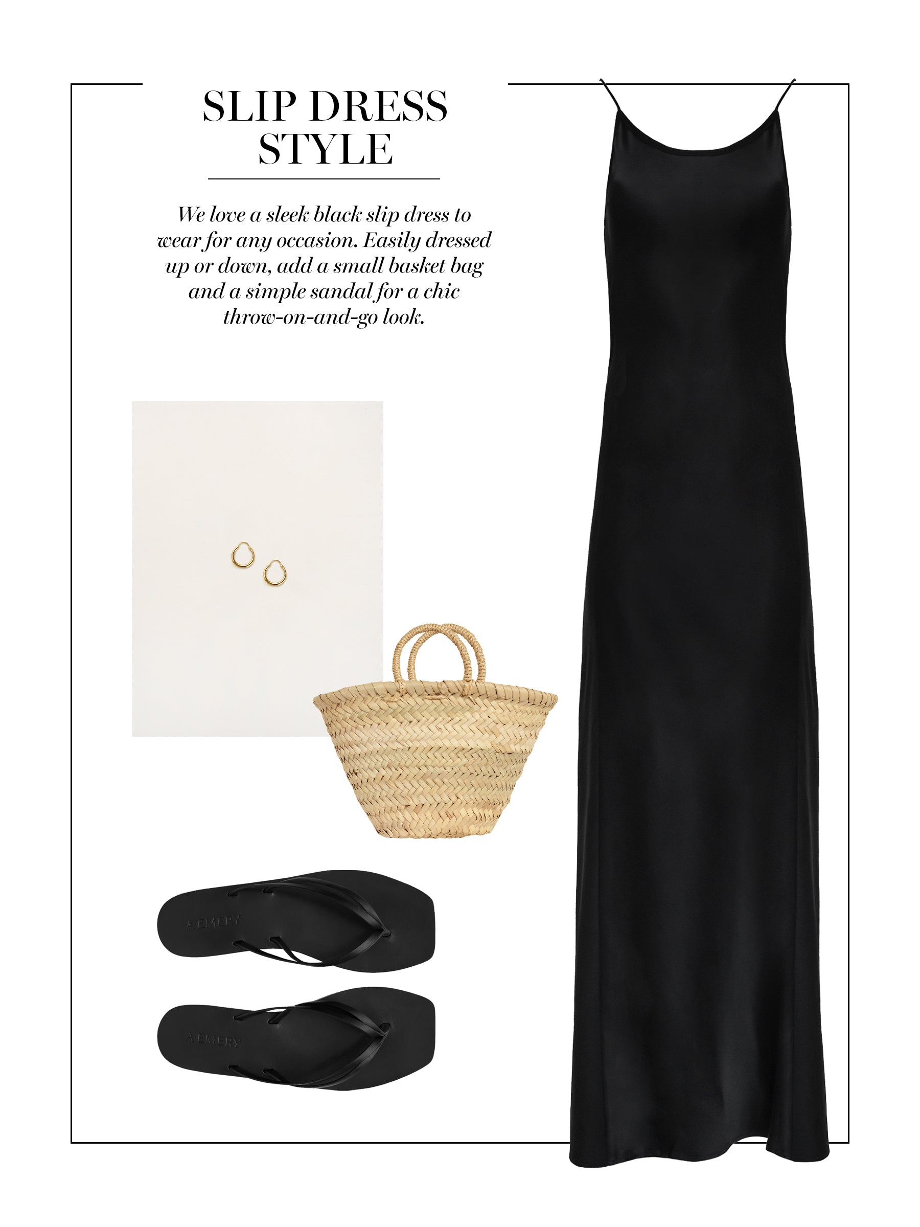 A classic black slip dress