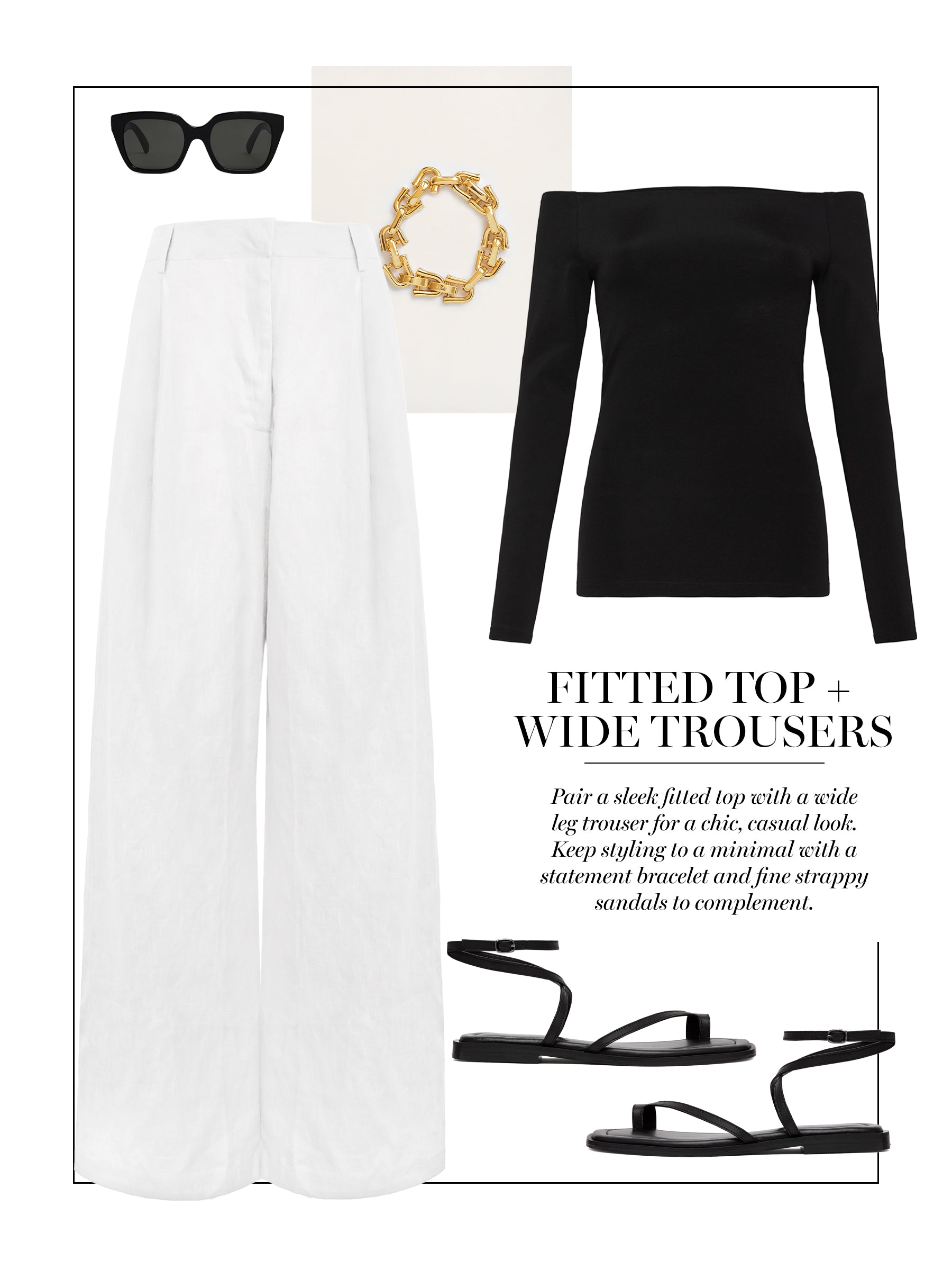 Fitted Top + Wide Trousers