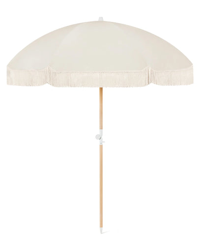 Chic neutral beach umbrella