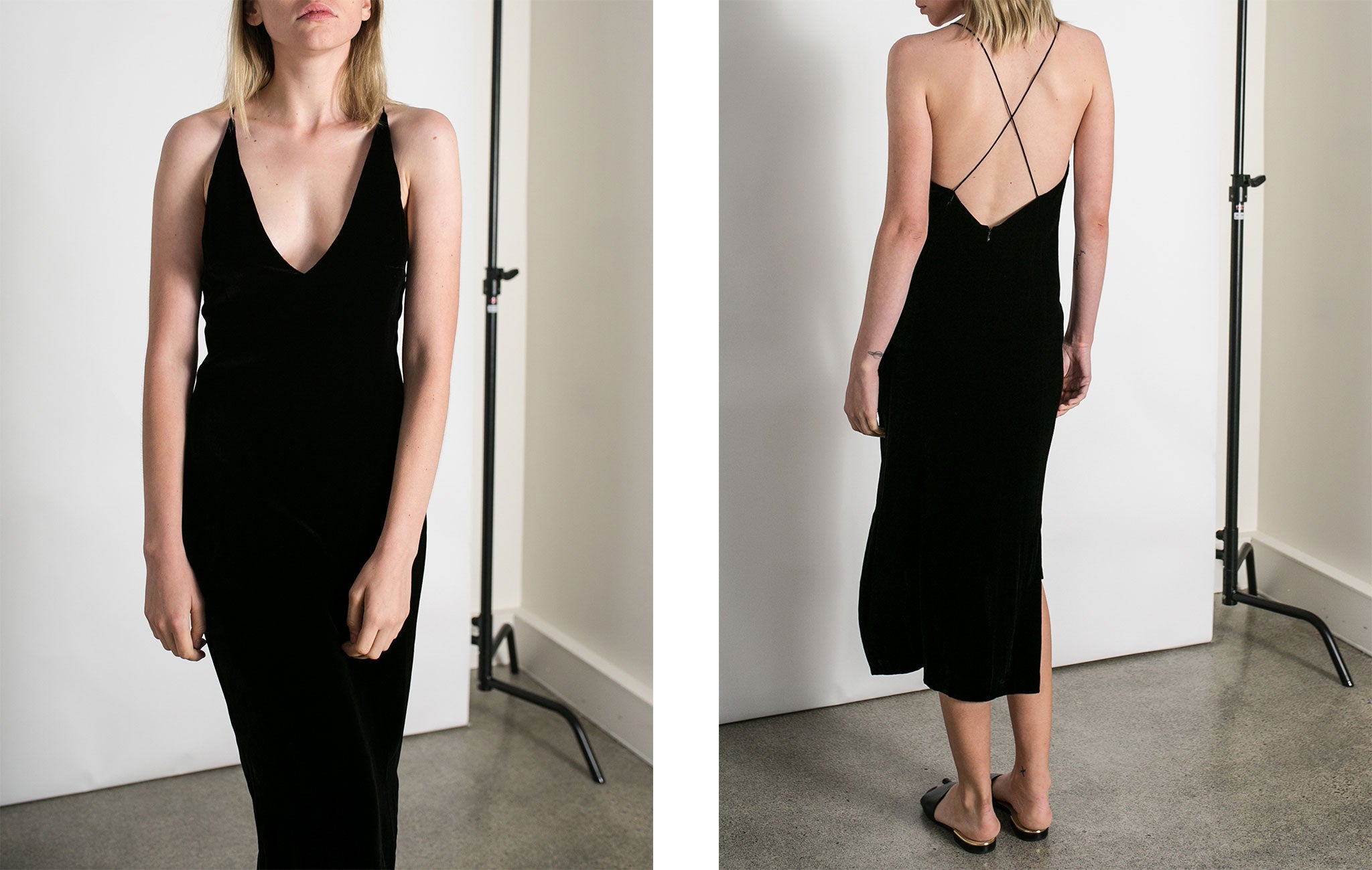 dion lee velvet black cami dress from The UNDONE