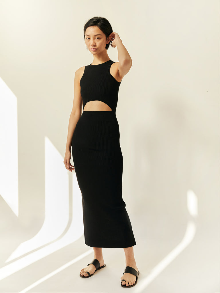 Sir The Label | Ingrid Cut Out Midi Dress in Black | The UNDONE by SIR.