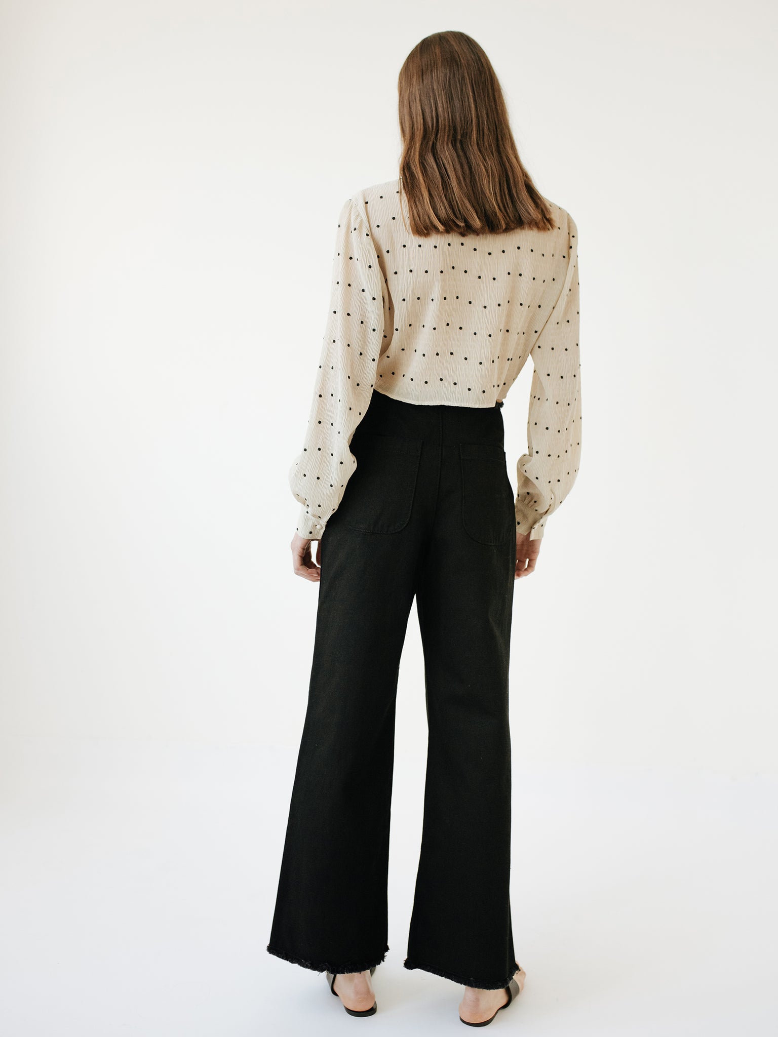 Sir the Label | Camille Tie Top in Bone Polka Dot | The UNDONE by SIR.