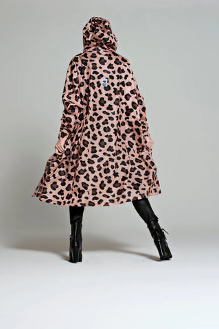 The Cloud Rain Poncho in pink panther print
