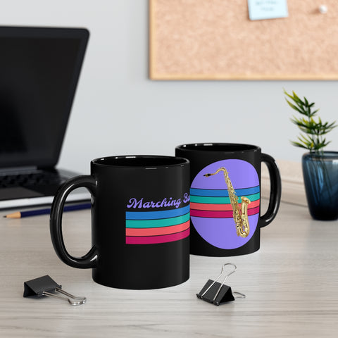 Marching Band - Retro - Tenor Sax 2 -  11oz Black Mug