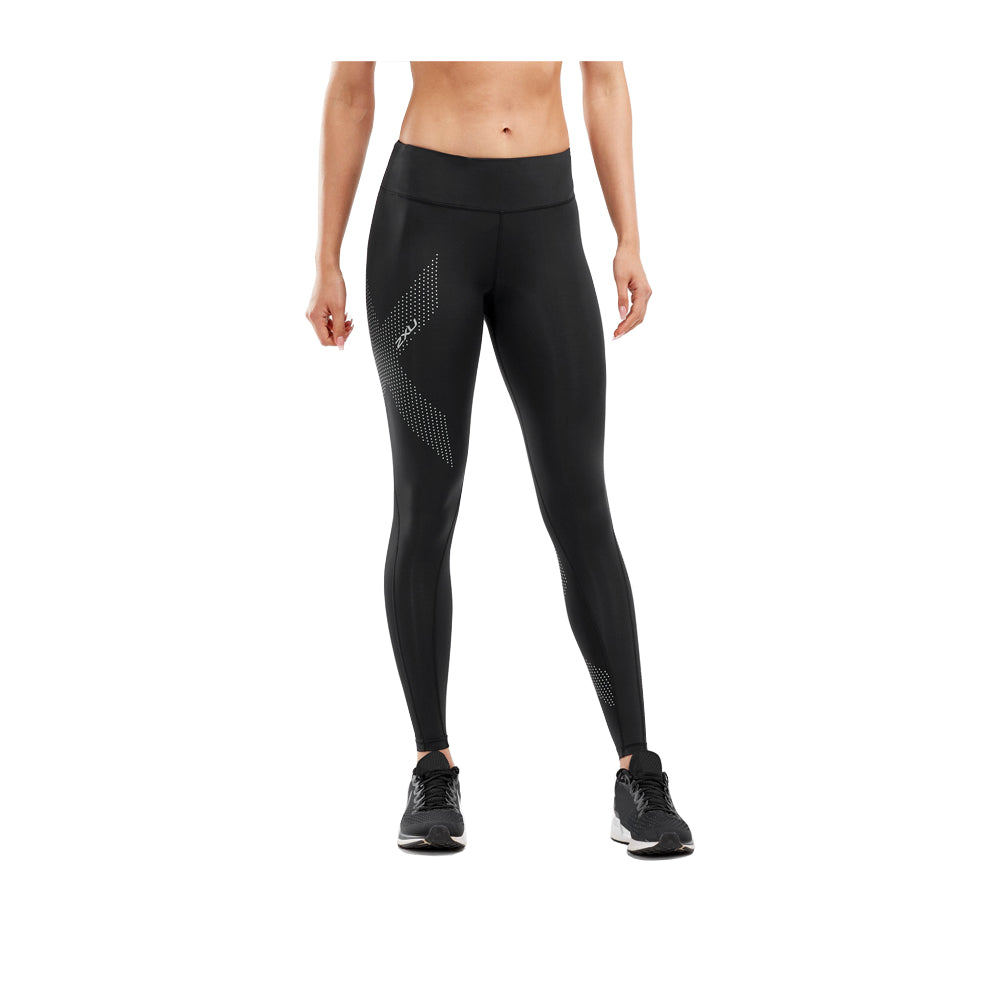 2XU Women's Mid-Rise 7/8 Compression Tights - black/dotted silver