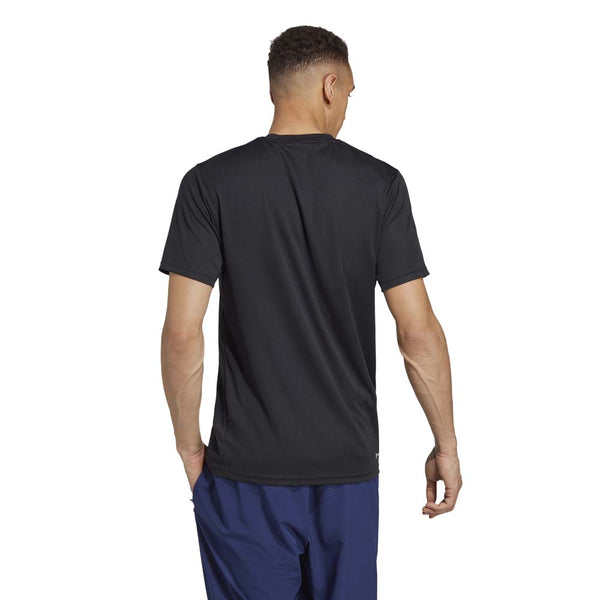 adidas Men's Train Essentials 3-Stripes Training Tee Black White - Toby's  Sports