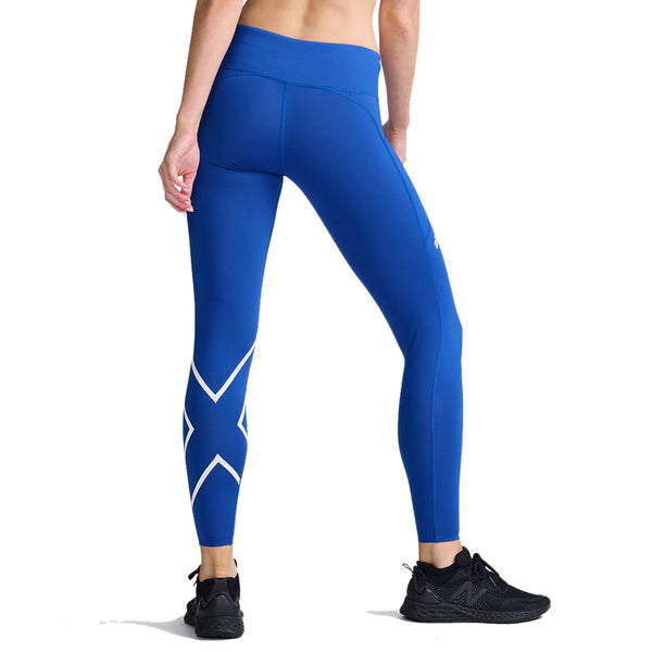 2XU PWX Compression Tights Womens Small Black Blue Mid Rise 3/4 Pants Gym  Ladies