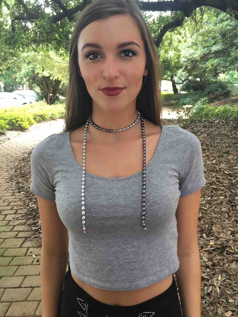 Silver Freshwater Pearl Lariat | VaVaVoo Jewelry Subscription