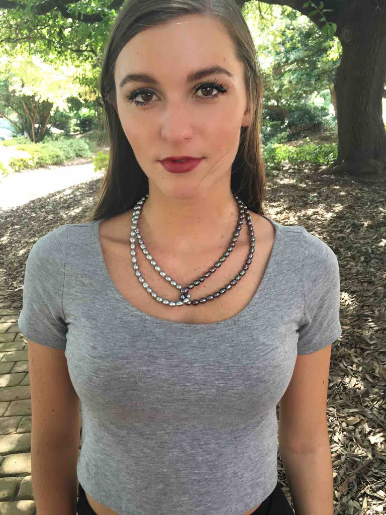 Silver Freshwater Pearl Lariat | VaVaVoo Jewelry Subscription