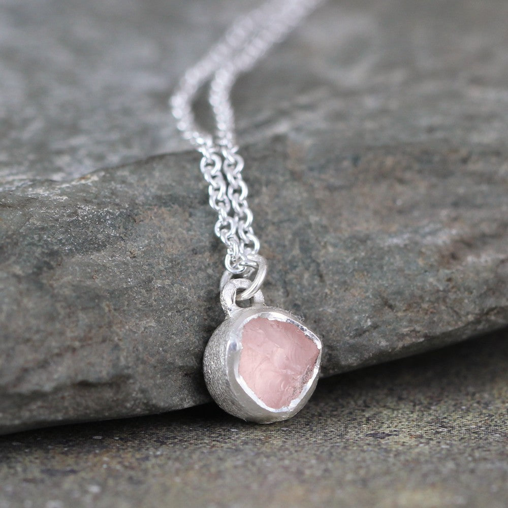 pink rose quartz necklace