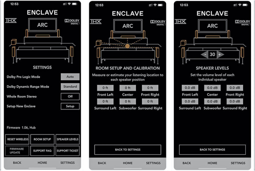 Enclave Audio settings