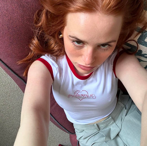 Frankies Bikinis Archie Cotton Tee as seen on Madelaine Petsch