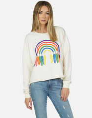 Lauren Moshi Lee Dream Rainbow Sweater as seen on Alessandra Ambrosio