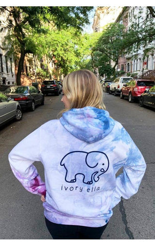 IVORY ELLA ICE TIE DYE OVERSIZED HOODIE