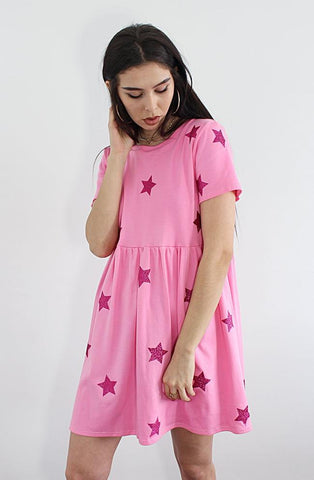 Tallulahs Threads Pink Glitter Star Dress