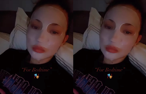 Gigi Hadid in Loops Beauty Face Mask