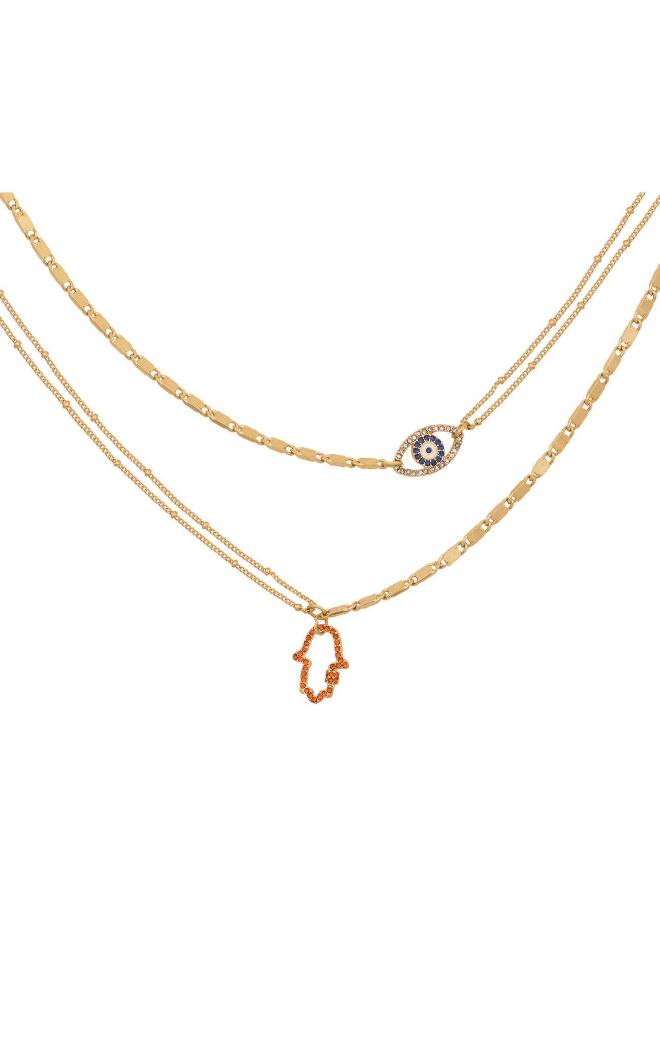 Shop Bibi Bijoux-Kate Thornton Hamza gold pavé Necklace Set-Necklace-Gold- Online-Spoiled Brat